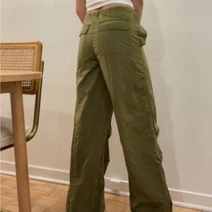 Green parachute pants
